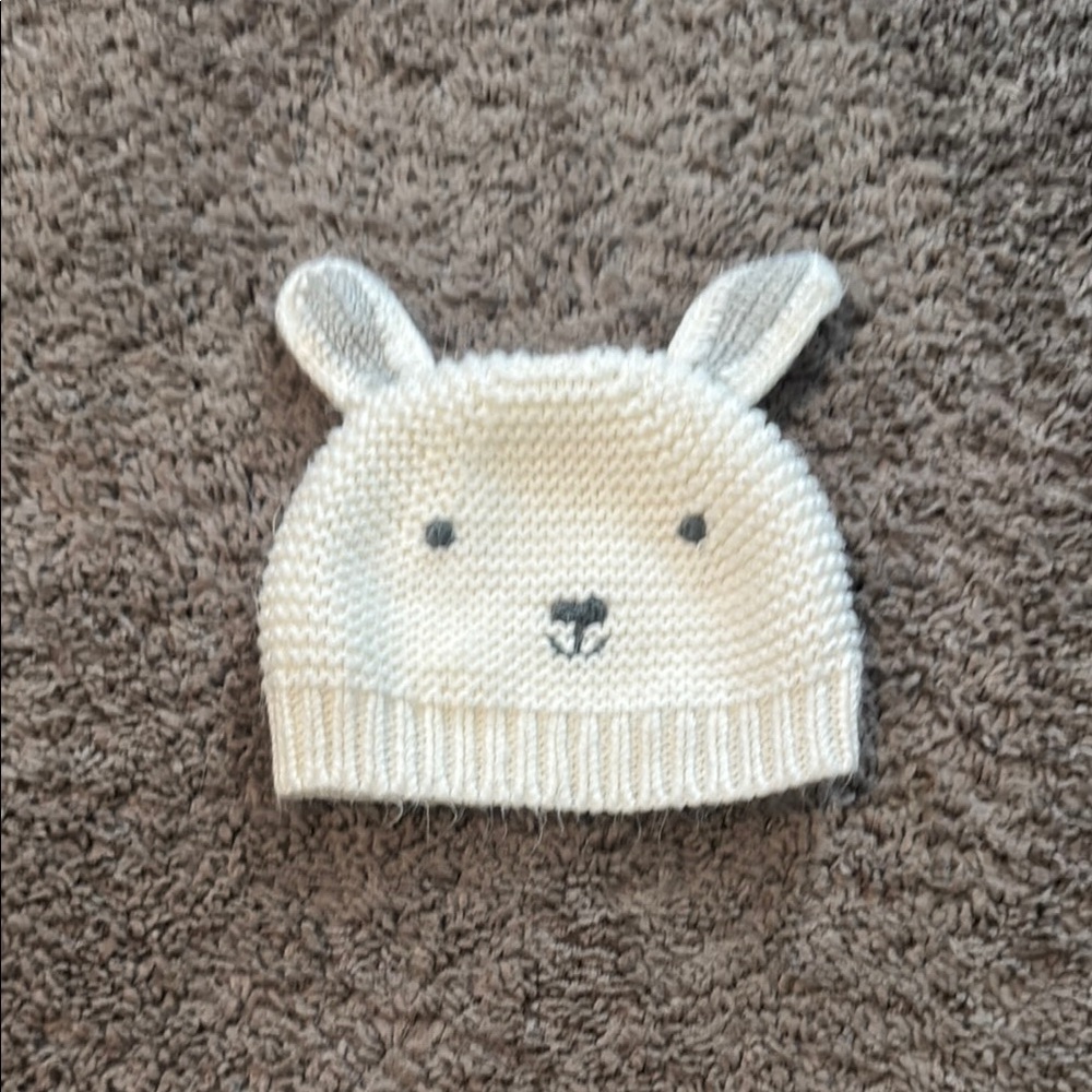 Adorable White Knit Hat for Kids
